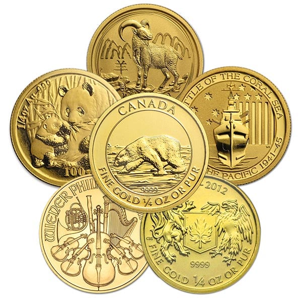 1/4 Oz Sovereign Gold Coins - Various World Mints