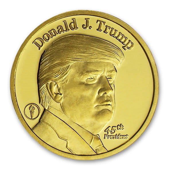Donald Trump Silver Colorized Coins Gold & Silver Dollar Size Coin 2 Coins 