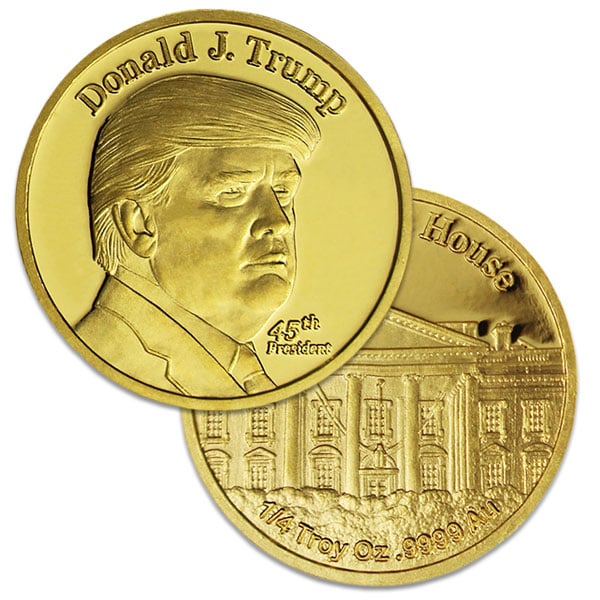 1/4 oz Donald Trump Gold Rounds, .9999 Pure