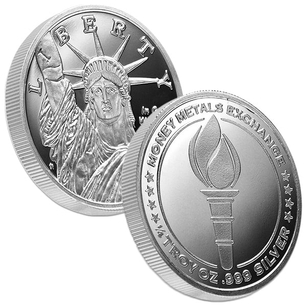 1/4 Troy Ounce STATUE OF LIBERTY Silver Round, .999 Pure thumbnail