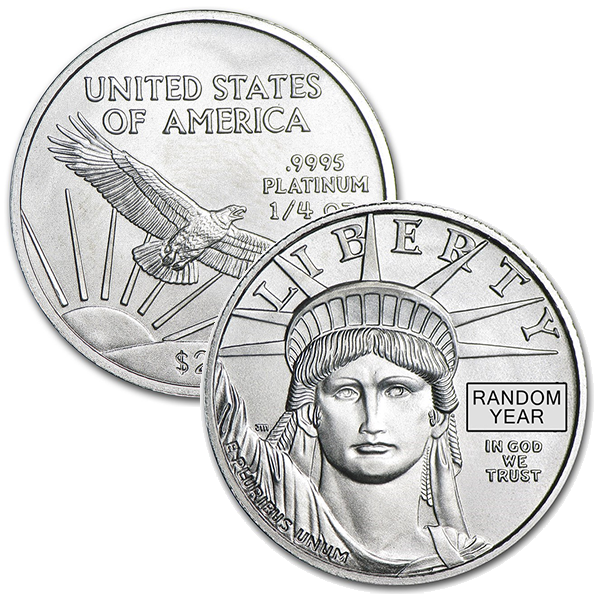 1/4 Oz Platinum American Eagle, Any Date/Type, .9995 Pure