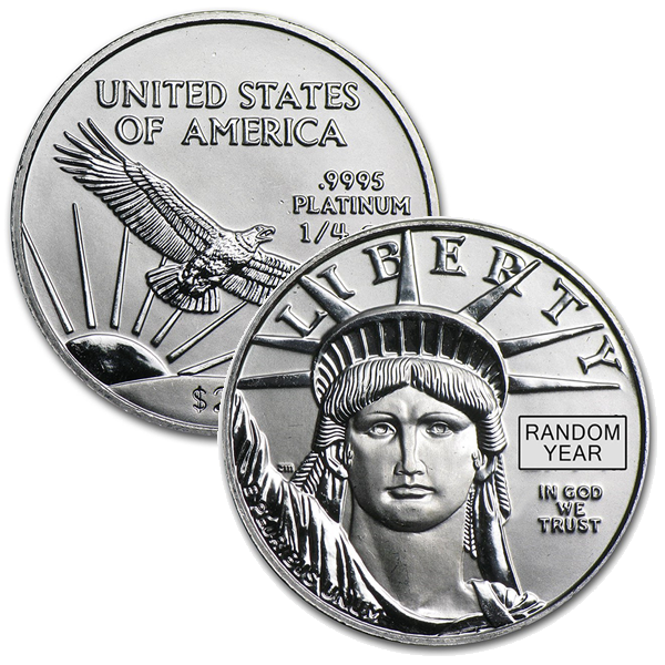 1/4 Oz Platinum American Eagle, Any Date/Type, .9995 Pure
