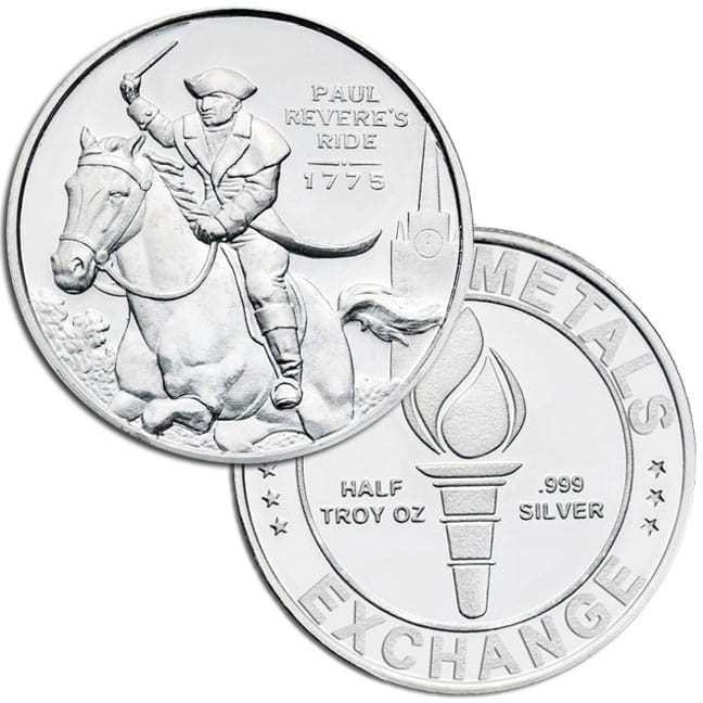 Paul Revere Half Oz Silver Rounds
