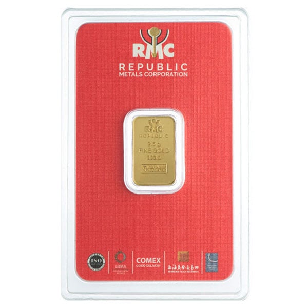 2.5 Gram Gold Bar, .9999 Pure (Brand our Choice)