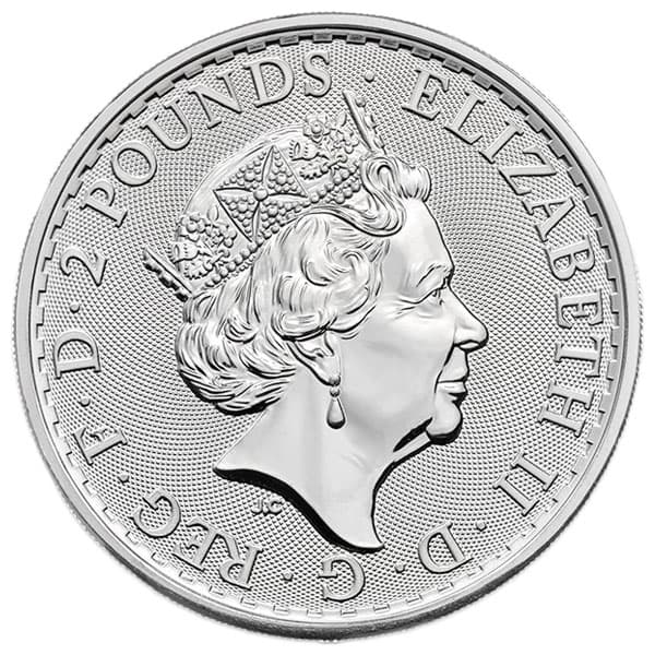British Silver Britannia, Queen Elizabeth II - 1 Troy Oz, .999 Pure thumbnail