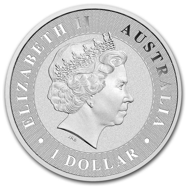 1 oz Australian Silver Kangaroo Bullion Coin, Queen Elizabeth II