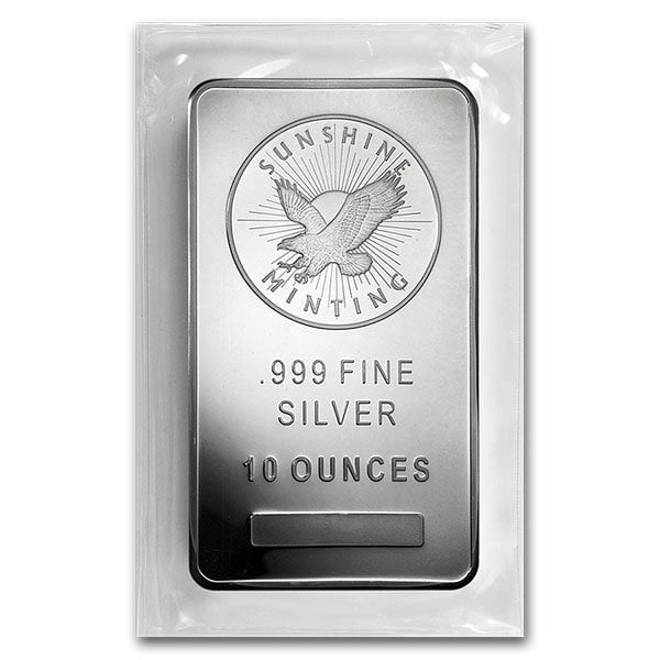 10 Oz Sunshine Mint Silver Bar, .999 Pure