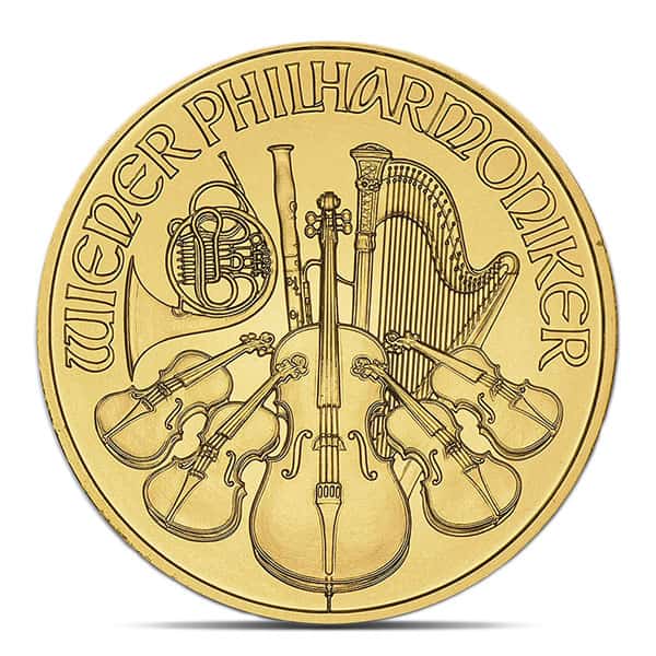 1/10 Ounce Austrian Philharmonic - Gold, .9999 Pure