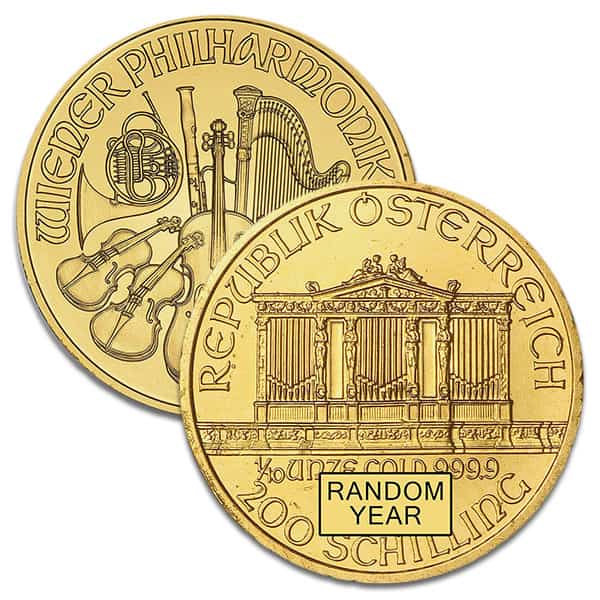 1/10 Ounce Austrian Philharmonic - Gold, .9999 Pure