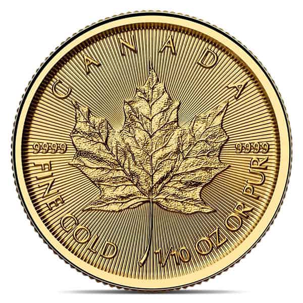 1/10 Oz Gold Canadian Maple Leaf, King Charles III - .9999 Pure (Random Dates)