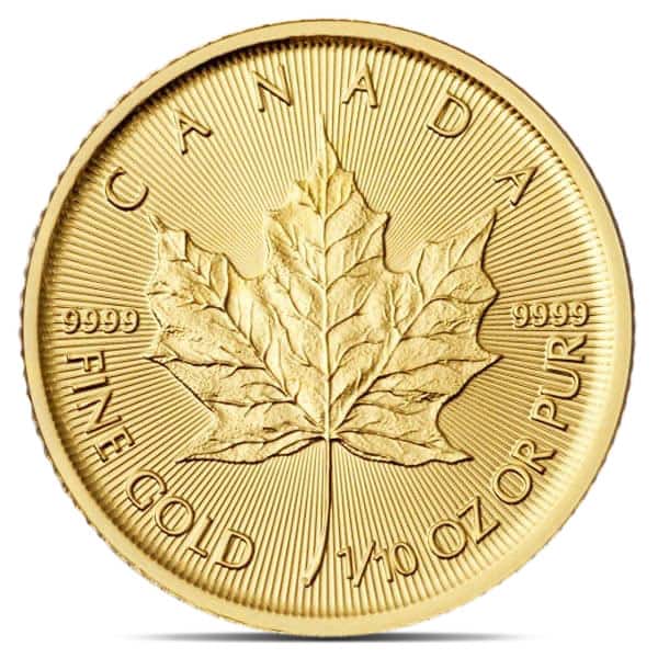 1/10 Oz Canadian Maple Leaf Gold Coin (Queen Elizabeth II - Random Date)