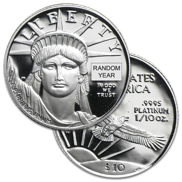 RANDOM Date Proof Platinum American Eagle - 1/10 Troy Oz .9995 Pure