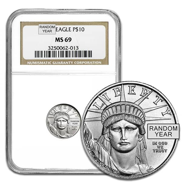 1/10 Oz Platinum American Eagle, Any Date/Type, .9995 Pure