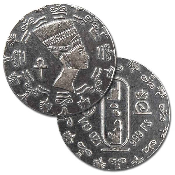Egyptian Queen Nefertiti 1/10 Oz Silver Round - .999 Pure