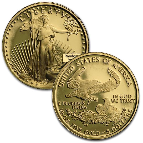 1/10 oz Proof Gold Eagle Coins (Random Years)