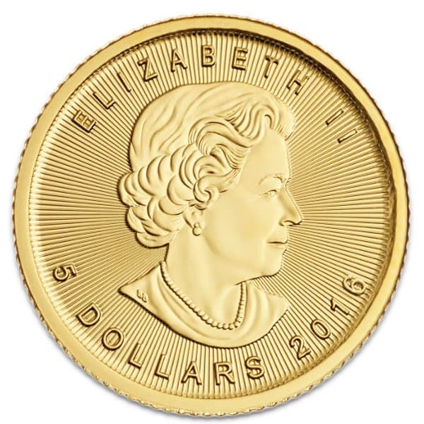 1/10 Oz Canadian Maple Leaf Gold Coin thumbnail