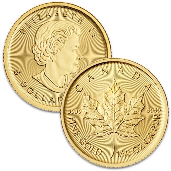 1/10 Oz Canadian Maple Leaf Gold Coin