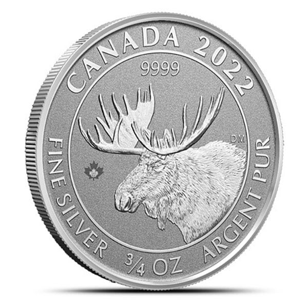 2022 3/4 Oz RCM Moose - Reverse Proof, .9999 Silver Coin