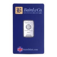 Platinum Bar - Baird & Co. 1/4 Troy Ounce, .9995 Pure (In Assay)