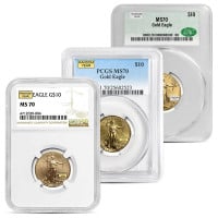 MS70 Graded 1/4 Troy Oz Gold American Eagle (PCGS / NGC / CAC) - RANDOM Dates