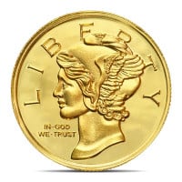 1/4 Ounce Gold Round - Mercury Design, .9999 Pure