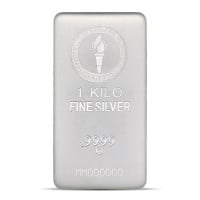 Money Metals 1 Kilo Cast Silver Bar (Sandblasted Finish), .9999 Pure