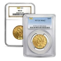 MS62 Graded $10 Liberty U.S. Gold Coin (PCGS / NGC) - Random Dates