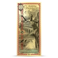 10 Florida Goldback - Innovatio, 1/100th Troy Oz .9999 Gold-Backed Bill