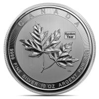 Canadian Maple Leaf, 10 Troy Ozs. Silver, .9999 Pure