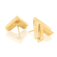 Gold Earrings - Arrow Head **Polished Finish** - 10.3 Grams, .9999 Fine 24K Pure