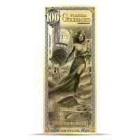 100 Florida Goldback - Libertas, 1/10th Troy Oz .9999 Gold-Backed Bill