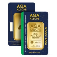AgaBullion Gold Bar, 100 Gram, .9999 Pure in Assay Package