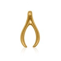 Gold Pendant - Wishbone **Matte Finish** - 9.8 Grams, .9999 Fine 24K Pure