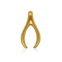 Gold Pendant - Wishbone **Matte Finish** - 9.8 Grams, .9999 Fine 24K Pure