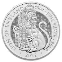 10 Oz British Royal Mint Tudor Beasts; Lion of England -  .9999 Pure Silver Coin