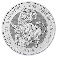 10 Oz British Royal Mint Tudor Beasts: Yale of Beaufort - .9999 Pure Silver Coin