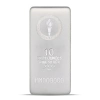 Money Metals 10 Ounce Cast Silver Bar (Sandblasted Finish), .9999 Pure