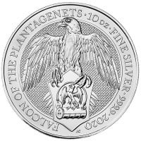 British Royal Mint Queen's Beast; Falcon - 10 Oz Silver Coin .9999 Pure