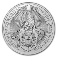 2018 British Royal Mint Queen's Beast; Griffin - 10 Oz Silver Coin .9999 Pure