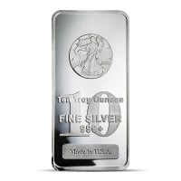 Walking Liberty Design Silver Bar - 10 Ounce .999 Pure