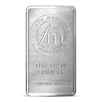 First Majestic Silver Bar - 10 Troy Ounce, .999 Pure