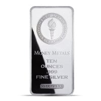 Money Metals Design Silver Bar - 10 Ounce .999 Pure (Minted)