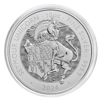 2024 10 Oz British Royal Mint Tudor Beasts; Seymour Unicorn - .9999 Pure Silver Coin