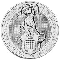2020 British Royal Mint Queen's Beast; Yale - 10 Oz Silver Coin .9999 Pure
