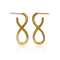 Gold Earrings - Figure Eight **Matte Finish** - 11.9 Grams, 24K Pure