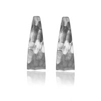 Platinum Earrings - Hammered Obelisks **Matte Finish** - 11.4 Grams, .9995 Fine 24K Pure