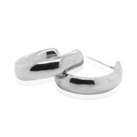 Platinum Earrings - Classic Slender Hoops **Polished Finish** - 12.3 Grams, .9995 Fine 24K Pure