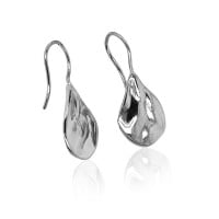 Platinum Earrings - Molten Drop **Polished Finish** - 12.6 Grams, .9995 Fine 24K Pure