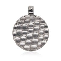 Platinum Pendant - Hammered Medallion **Hybrid Finish** - 13.9 Grams, .9995 Fine 24K Pure