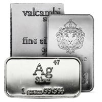 Silver Bar, 1 Gram .999+ Pure - NO Assay Package
